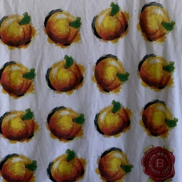 Jim Beam Tank Top Medium Large Sleeveless Peaches Peach White Crew Neck - Picture 3 of 8